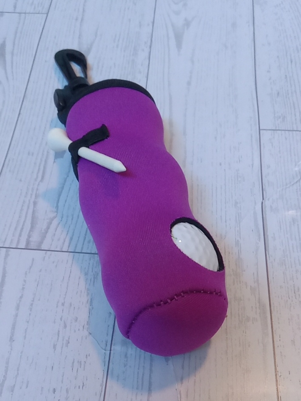 Purple Golf Ball Carrier Pouch w/ Tee Holder & Clip